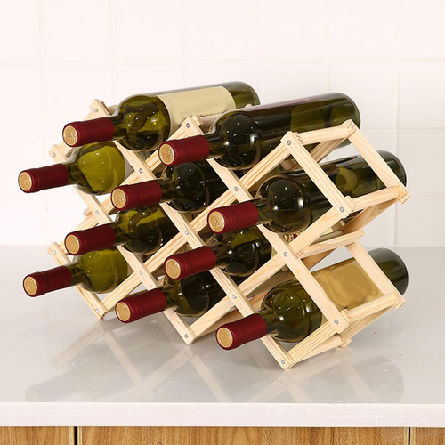 Estante De Vino De Madera Capacidad Para 10 Botellas