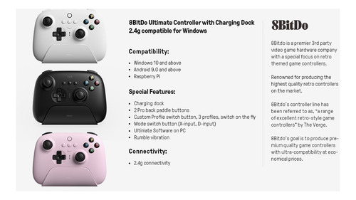 Control Joystick Inalámbrico 2.4g Para Pc Windows