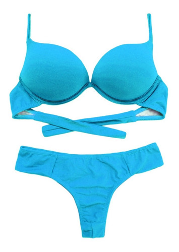 Conjunto Biquíni Bojo Turbo Push Up 3d Aumentax - Cor Lisa