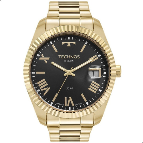 Relógio Masculino Technos Riviera Original Dourado Luxo