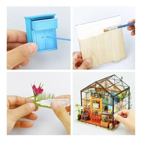Lj Kits De Casa De Bonecas Em Miniatura Lazhu Robotime Diy