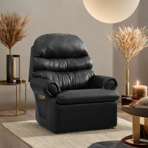 Poltrona Do Papai Confort Jardim Soft Top Sofás Descanso Top Sofas Cor Preto Lisa