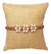 Comprar Pulsera Para Mujer, Hilo Marrón, Flores - Joyas Lucyana