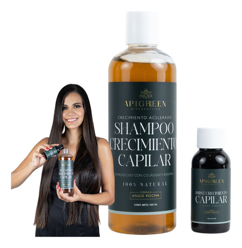 Shampoo Crecimiento Acelerado Con Boost Capilar Apigreen 