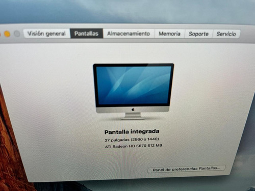 Imac A1312 27 Intel Core I3, 8gb Ram, 1tb Hdd, 2560x1440 Gris (Usado)