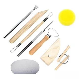 1set Of 9pcs Pottery Tool Set And Clay Sculpting Tool S...