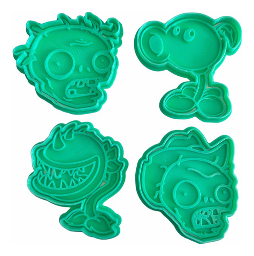 Kit Cortantes Plantas Vs Zombies Repostería Galletitas Masa 