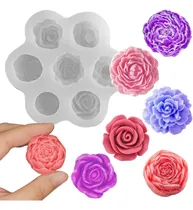 Comprar Molde De Silicón De Flores Rosas Para Hacer Jabones Vela