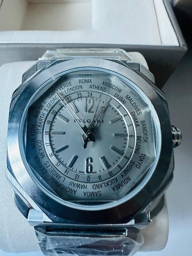 Reloj Pulsera Bvlgari Plata/gris + Full Set Plata Plata Gris (Usado)
