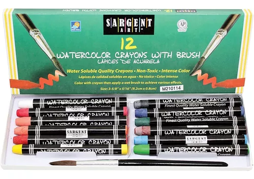 Sargent Art 22-1136 36 Premium Watercolor Crayons,BLACK BLACK