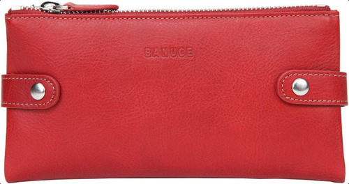 Banuce Cartera Larga Cuero Italiano Grano Completo Mujer,