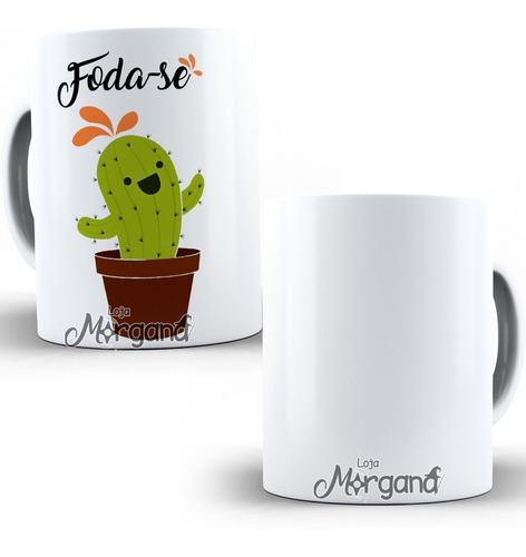Caneca Cacto Fofo Foda-se Amigos Minimalista Xicara Ceramica