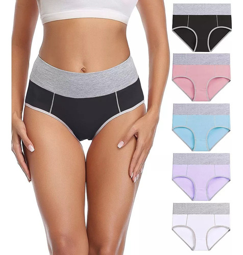 Calzoncillos Elásticos De Cintura Alta Para Mujer De Algodón