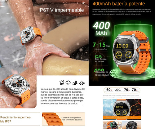 Reloj Inteligente 2 En 1 Con Auriculares Bluetooth Hombre A