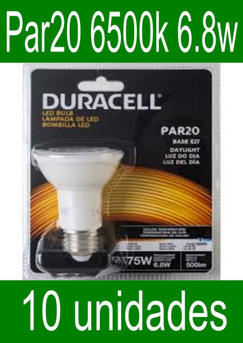 8 bombillas LED Duracell Par 20 de 6,8 W, luz blanca fría, 6500 K