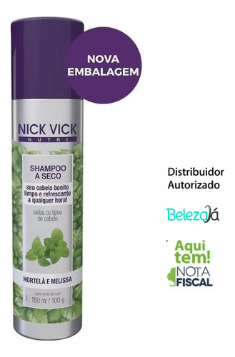 Shampoo A Seco Hortelã E Melissa Nick Vick Nutri 150ml