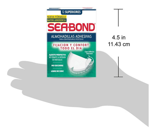 Sea-bond Almohadillas Adhesivas Dentaduras Superiores 12 Pz