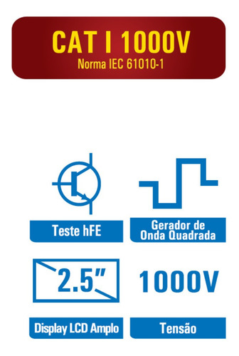Imagem 6 de 7 de Multimetro Digital Hm-1001 Hikari
