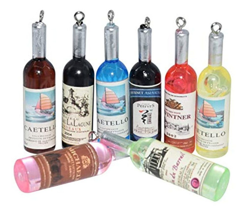 Alimentos De Botellas De Vino En Miniatura Coloridas
