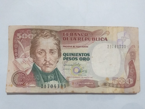  Billetes 500 Pesos 4 Enero 1993 