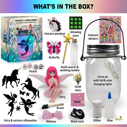 Tarro De Unicornio Y Linterna De Hadas Con Luz Nocturna