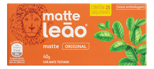 Chá Matte Leão mate original em sachê 40 g 25 u