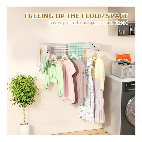 Ropa Bakon Rack Secado Mural Made Para Lavandería, Ropa De 4