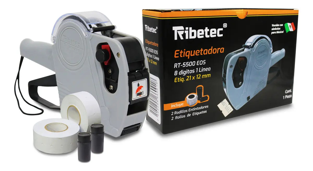 Etiquetadora Manual Ribetec RT-5500 EOS 8 Dígitos Precios Gris Oscuro