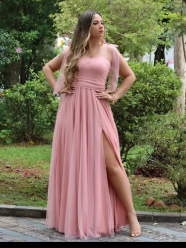 Vestido Madrinha Casamento Dia Tarde Sem Brilho Corpete