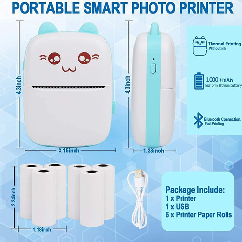 Imagen 7 de 9 de Mini Impresora Térmica Inalámbrica Portátil Bluetooth
