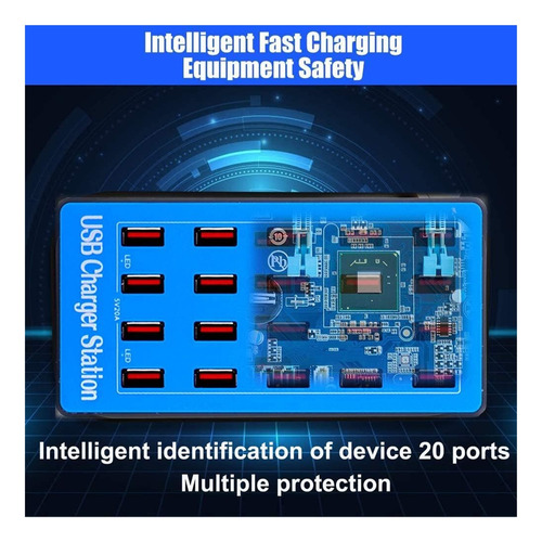 100w 20a Multi 20 Puertos Estación De Carga Usb Carga