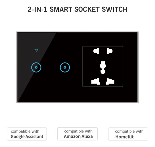 Interruptor Inteligente Para Enchufe Wi-fi De Pared De 95 A