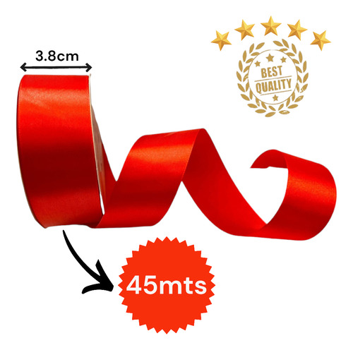 Listón Satinado 3.8 Mm X 45 M - Listones Creativa