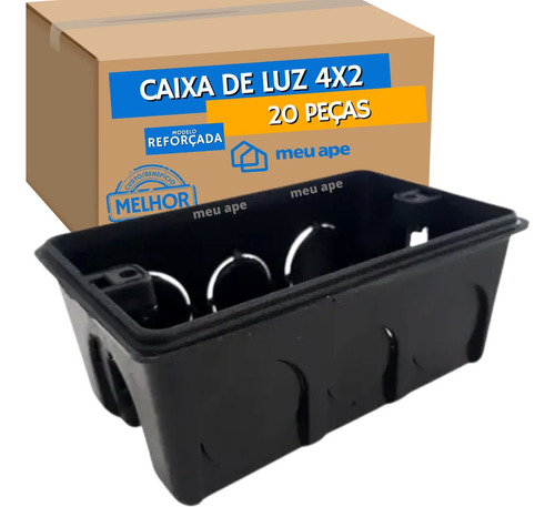 20 Caixa De Luz 4x2 Reforçada P/ Tomada Interruptor Embutir