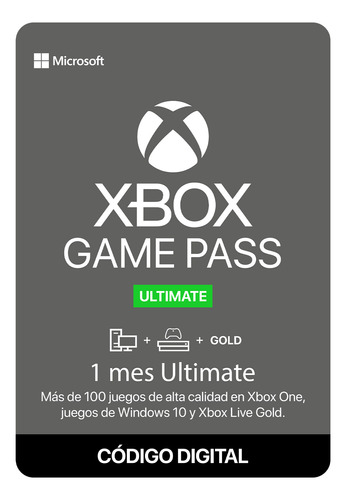 Gift Card Xbox Game Pass Ultimate 1 Mes Código Digital