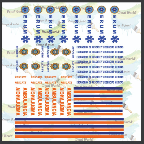 Decal(tampos) Ambulancia Erum 2