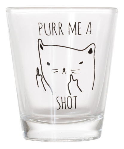 Divertido Regalo Para Gato Vaso Chupito Dedo Medio (1)