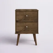 Comprar Velador Mesa De Noche Karim Color Marrón 2 Cajones Tu Mesita