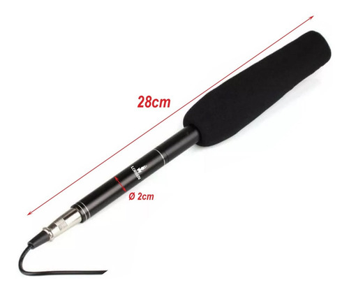 Microfone Shotgun Super Unidirecional Ultra-cardióide Ht-81