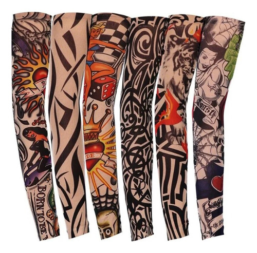 Mangas Cubre Brazos Protectoras Del Sol Tatuajes 6 Pares