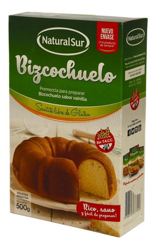 Premezcla Natural Sur Bizcochuelo Libre De Gluten X 500 Gr