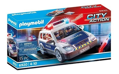 Figura Armable Playmobil City Action Coche De Policía 35 Piezas 3+