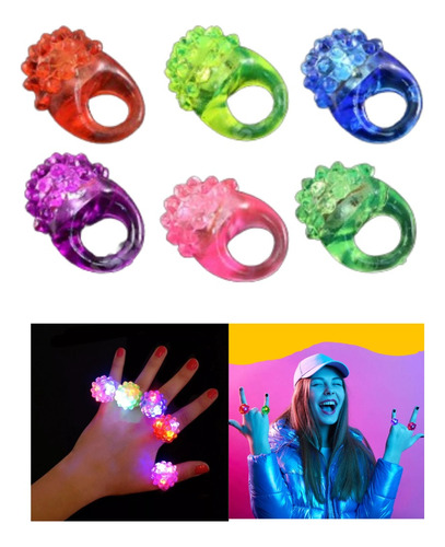 24 Anillos Goma Luminosos Led Fiesta Niños Boda Evento