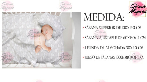 Imagen 2 de 5 de Juego De Sábanas Para Cuna Estampado Nubes Home Class