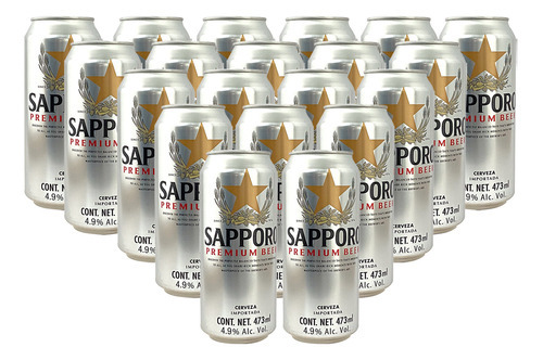 Caja 24pzas Cerveza Sapporo Premium Lata 473 Ml