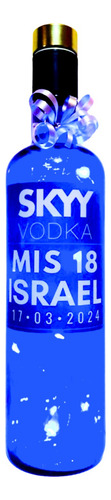 Souvenirs Centro De Mesa Botella Luminosa Skyy Personalizada