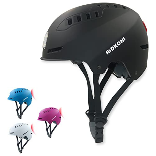 Casco De Bicicleta Dkoni Con Linternas Led Cascos De Bicicle