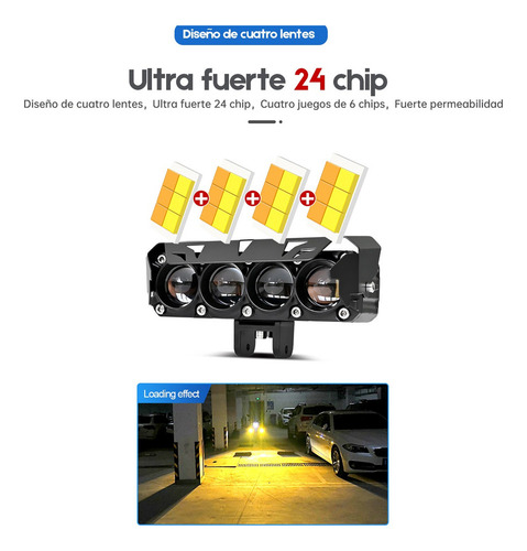Faros De Lupa Doble Color For Auto, Motocicleta