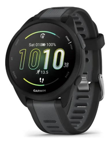 Smartwatch Relógio Garmin Forerunner 165 43mm Preto Mesh Cinza