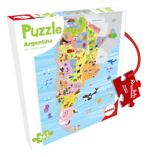 Puzzle Mapa Argentina Por 36 Piezas Antex 3036